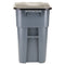 Rubbermaid Brute Rollout Container, Square, Plastic, 50 Gal, Gray - RCP9W27GY