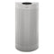 Rubbermaid Designer Line Silhouettes Receptacle, Half-Round, Steel, 12 Gal, Silver Metallic - RCPSH12EPLSM