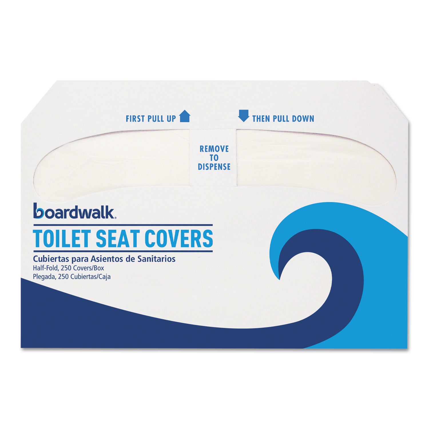 Boardwalk Premium Half-Fold Toilet Seat Covers, 250 Covers/Sleeve, 4 Sleeves/Carton - BWKK1000