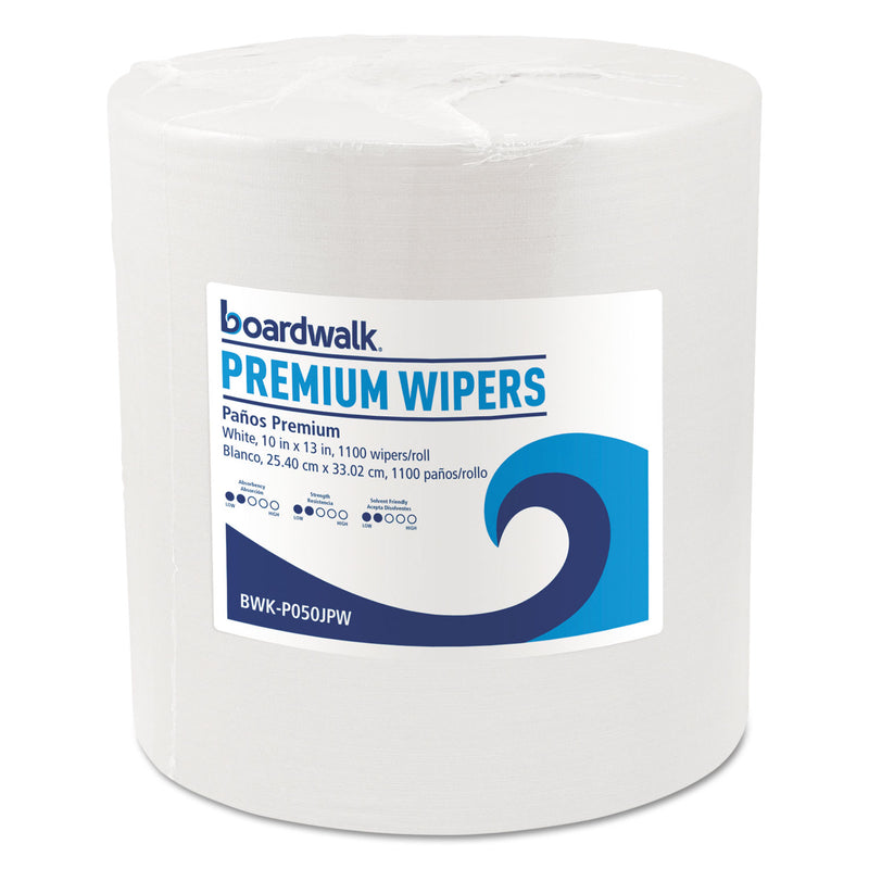Boardwalk Hydrospun Wipers, White, 10 X 13, 1100/Roll - BWKP050JPW