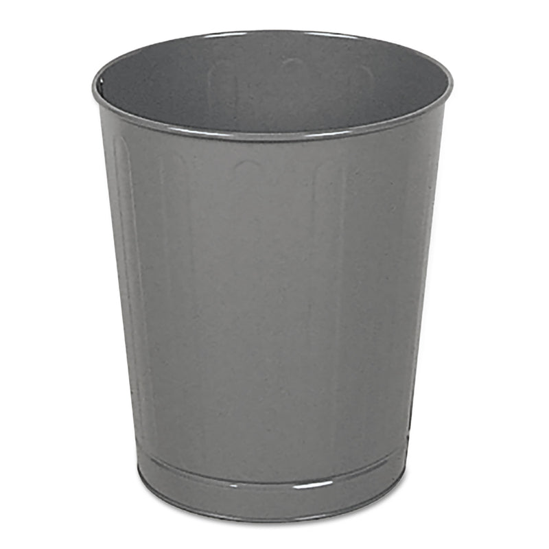 Rubbermaid Fire-Safe Wastebasket, Round, Steel, 6.5 Gal, Gray - RCPWB26GY