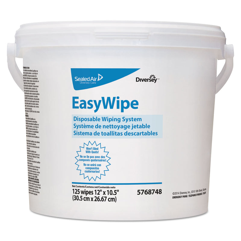 Diversey Easywipe Disposable Wiping Refill, 8 5/8 X 24 7/8, White, 125/Bucket, 6/Carton - DVO5768748