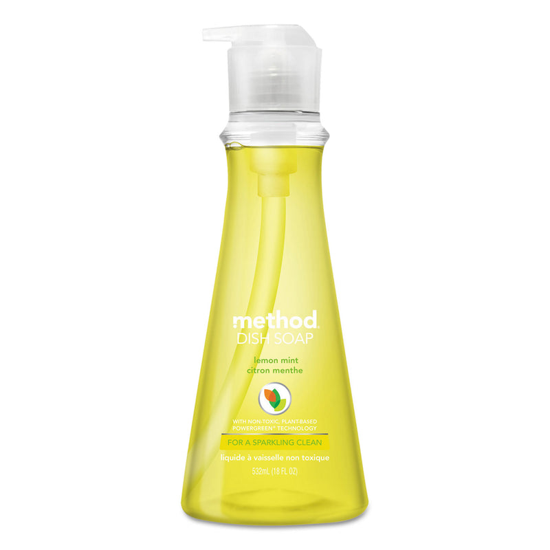 Method Dish Soap, Lemon Mint, 18 Oz Pump Bottle, 6/Carton - MTH01179CT