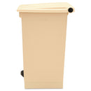 Rubbermaid Indoor Utility Step-On Waste Container, Square, Plastic, 12 Gal, Beige - RCP6144BEI