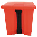 Rubbermaid Indoor Utility Step-On Waste Container, Square, Plastic, 8 Gal, Red - RCP6143RED