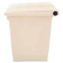 Rubbermaid Indoor Utility Step-On Waste Container, Square, Plastic, 8 Gal, Beige - RCP6143BEI