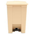 Rubbermaid Indoor Utility Step-On Waste Container, Square, Plastic, 12 Gal, Beige - RCP6144BEI
