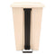 Rubbermaid Step-On Receptacle With Wheels, Rectangular, Polyethylene, 23 Gal, Beige - RCP614600BG