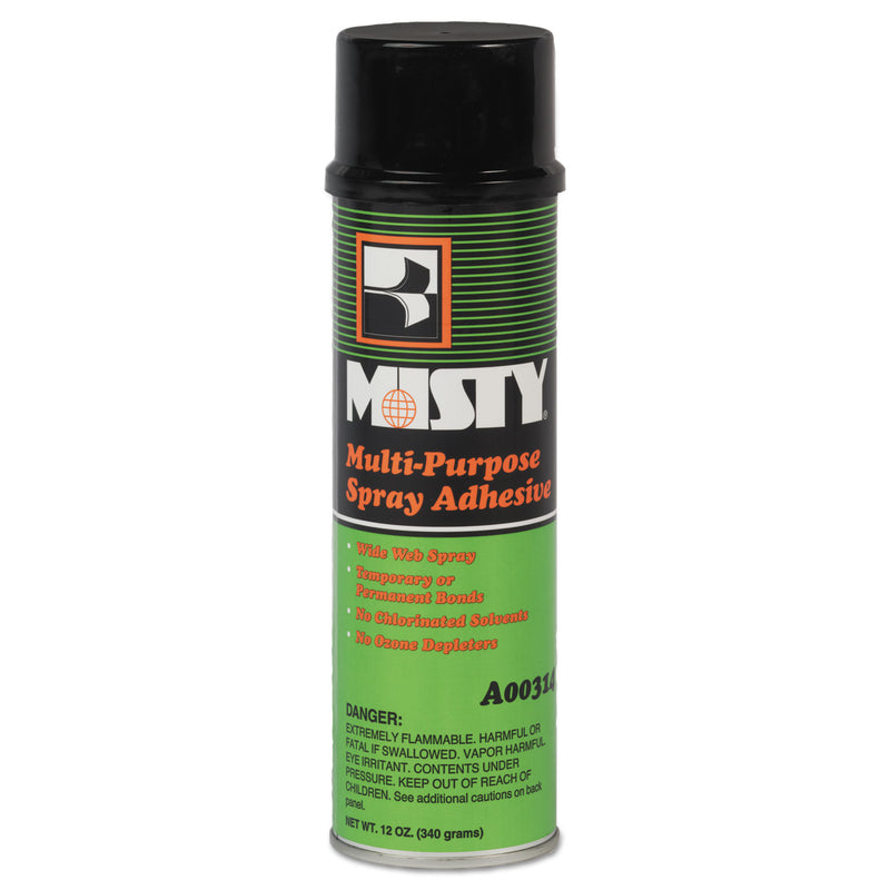 Misty Multipurpose Spray Adhesive, 20 Oz, Dries Light Yellow, 12/Carton - AMR1002026