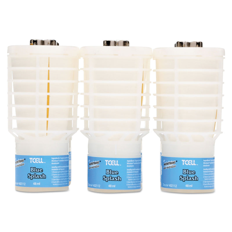 Rubbermaid Tcell Microtrans Odor Neutralizer Refill, Blue Splash, 48 Ml, 6/Carton - RCP402112