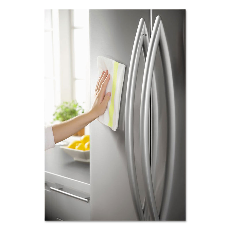 Rubbermaid Hygen Sanitizer Safe Microfiber Cloth, 16 X 19, White/Yellow, 288/Carton - RCP1805729