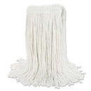 Boardwalk Banded Rayon Cut-End Mop Heads, White, 24 Oz, 1 1/4" Headband, 12/Carton - BWKRM03024S