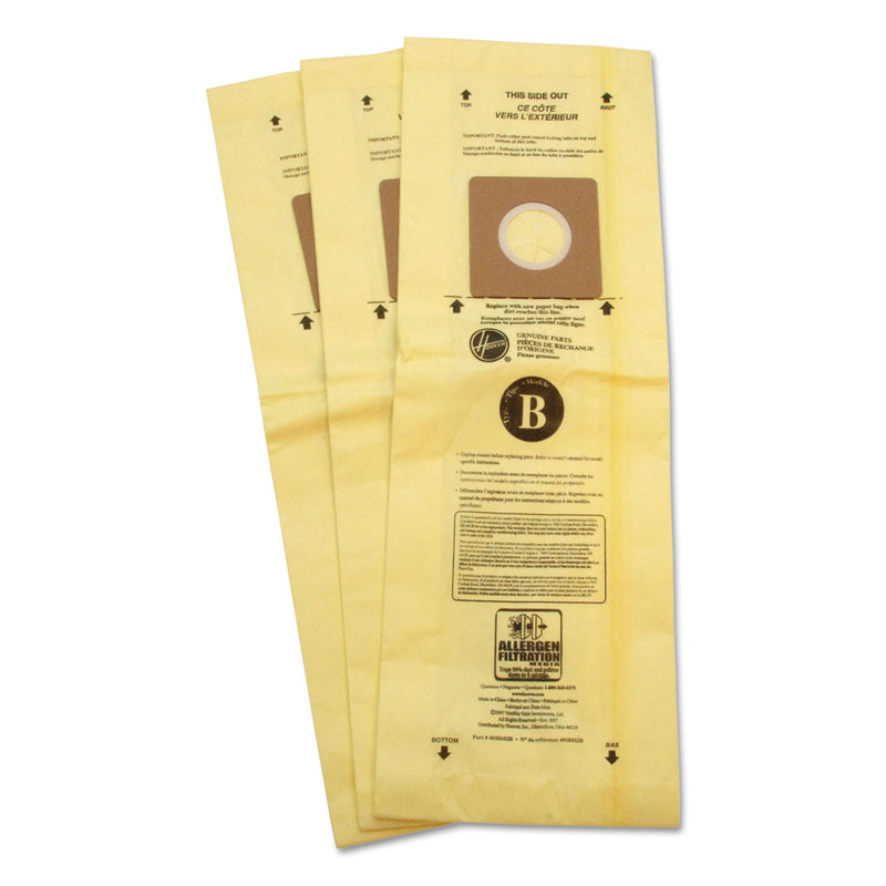 Hoover Disposable Vacuum Bags, Allergen B, 3Pk/Ea - HVR4010103B