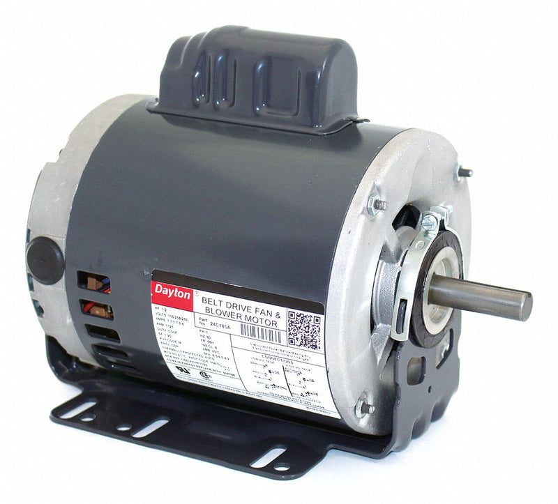 Dayton 1/2 HP Belt Drive Motor, Capacitor-Start, 1725 Nameplate RPM, 115/208-230 Voltage, Frame 56H - 24C180