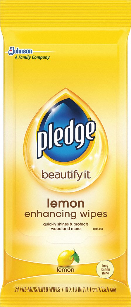 Pledge Furniture Polish Wipes, 12" x 24", White, PK 12 - 624489