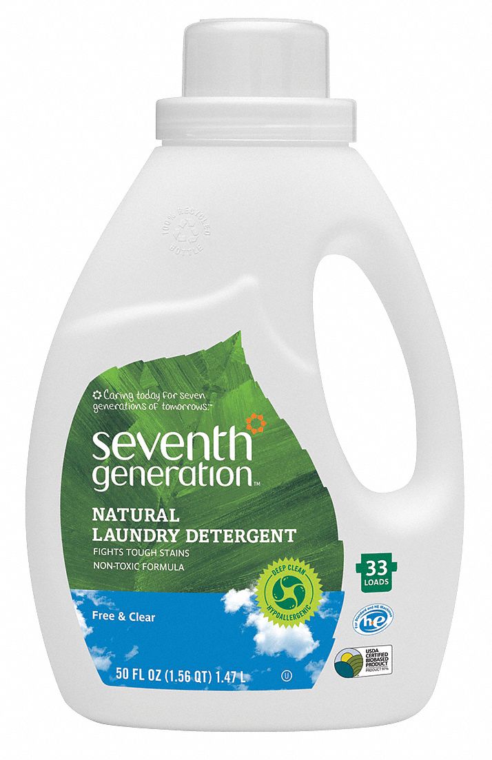 Seventh Generation Laundry Detergent, Cleaner Form Liquid, Cleaner Container Type Jug, Cleaner Container Size 50 oz. - SEV 22769