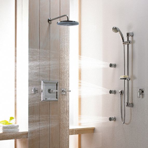 American Standard Shower Head, Wall Mounted, Chrome, 2.5 gpm - 1660683.002