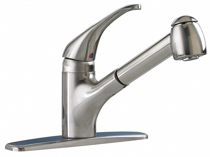 American Standard Stainless Steel, Straight, Kitchen Sink Faucet, Manual Faucet Activation, 2.20 gpm - 4205104.075