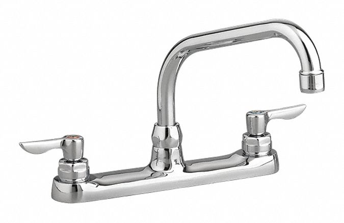 American Standard Chrome, Straight, Kitchen Sink Faucet, Manual Faucet Activation, 1.50 gpm - 6408170.002