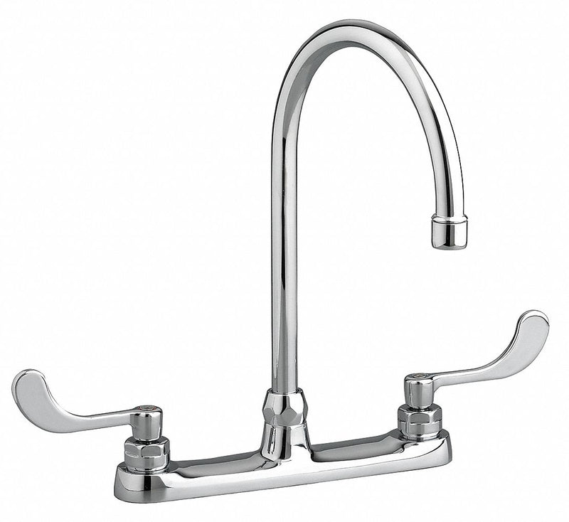 American Standard Chrome, Gooseneck, Kitchen Sink Faucet, Bathroom Sink Faucet, Manual Faucet Activation, 1.50 gpm - 6409170.002