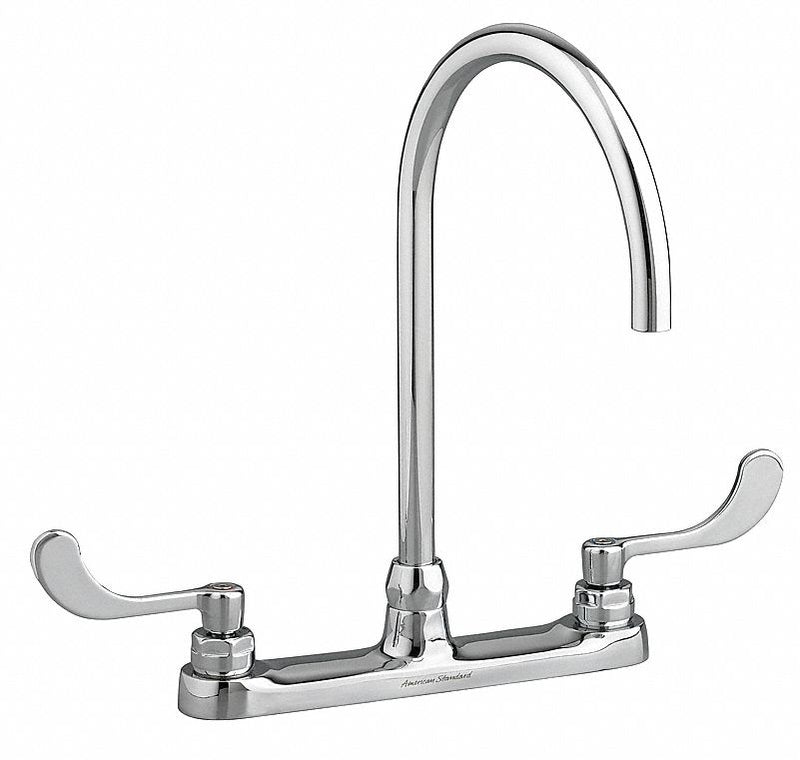 American Standard Chrome, Gooseneck, Kitchen Sink Faucet, Bathroom Sink Faucet, Manual Faucet Activation, 1.50 gpm - 6409180.002