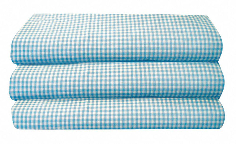 Foundations Standard Cot Sheet, Gingham; PK12 - CS-SS-BG-12