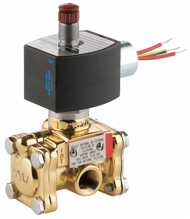 Redhat 120V AC Brass Solenoid Valve, Normally Closed, 3/4" Pipe Size - 8316G074120/60 110/50DA