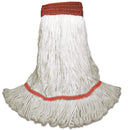 Boardwalk Saddleback Loop-End Wet Mop Heads, Large, White, Rayon, 12/Carton - BWKSP200L18DZ