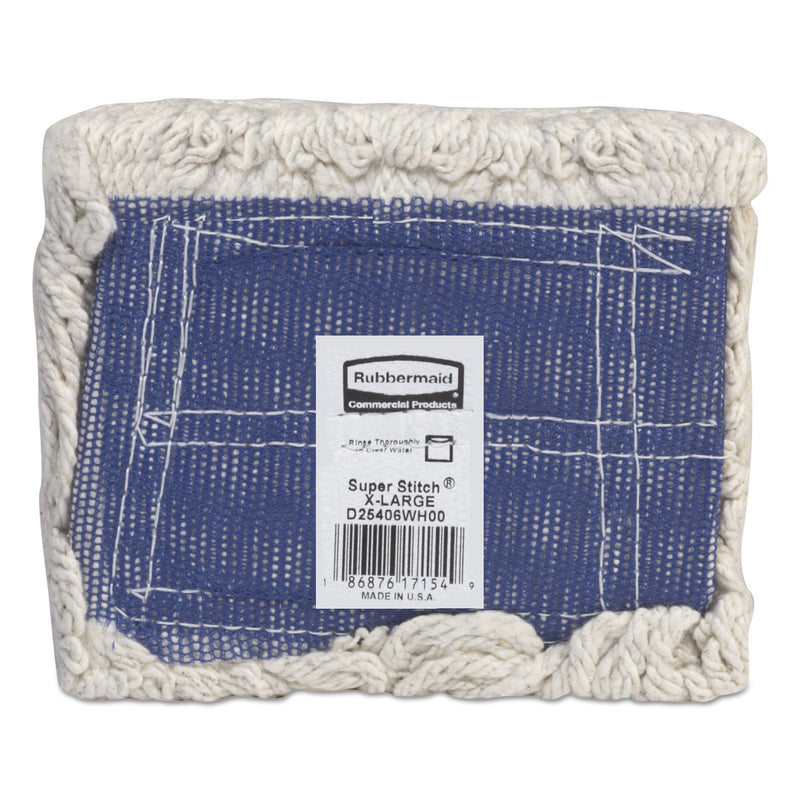 Rubbermaid Super Stitch Blend Mop, Cotton/Synthetic, X-Large, White, 6/Carton - RCPD25406WHICT