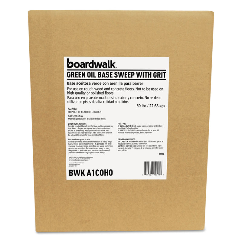 Boardwalk Oil-Based Sweeping Compound, Grit, Green, 50Lbs, Box - BWKA1COHO