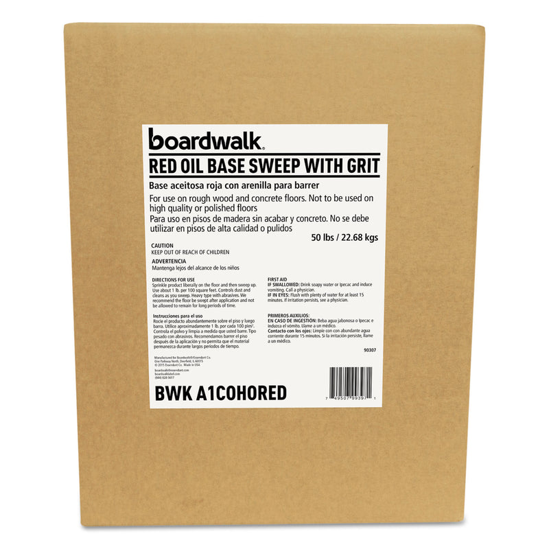 Boardwalk Oil-Based Sweeping Compound, Grit, Red, 50Lbs, Box - BWKA1COHORED