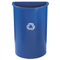 Rubbermaid Half-Round Recycling Container, Plastic, 21 Gal, Blue - RCP352073BLU