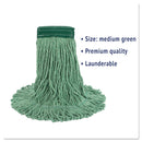 Boardwalk Super Loop Wet Mop Head, Cotton/Synthetic Fiber, 5" Headband, Medium Size, Green - BWK502GNEA