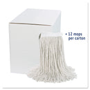 Boardwalk Cut-End Wet Mop Head, Cotton, No. 24, White 12/Carton - BWK2024CCT