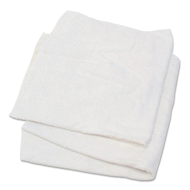 Hospeco Woven Terry Rags, White, 15 X 17, 25 Lb/Carton - HOS53725