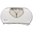 San Jamar Twin Jumbo Bath Tissue Dispenser, 19 1/4 X 6 X 12 1/4, White/Clear - SJMR4070WHCL