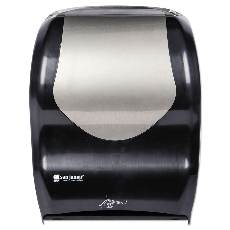 San Jamar Smart System With Iq Sensor Towel Dispenser, 16 1/2 X 9 3/4 X 12, Black/Silver - SJMT1470BKSS