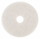 3M 13 in Non-Woven Polyester Fiber Round Buffing and Cleaning Pad, 175 to 600 rpm, White, 5 PK - 4100