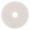 3M 15 in Non-Woven Polyester Fiber Round Buffing and Cleaning Pad, 175 to 600 rpm, White, 5 PK - 4100