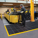 Notrax Drainage Mat, 3 ft 4 in L, 26 in W, 7/8 in Thick, Rectangle, Black with Yellow Border - 549S2640YB