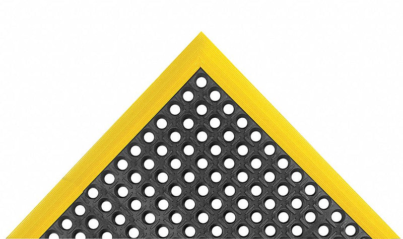 Notrax Drainage Mat, 10 ft 4 in L, 3 ft 4 in W, 7/8 in Thick, Rectangle, Black with Yellow Border - 549S4124YB