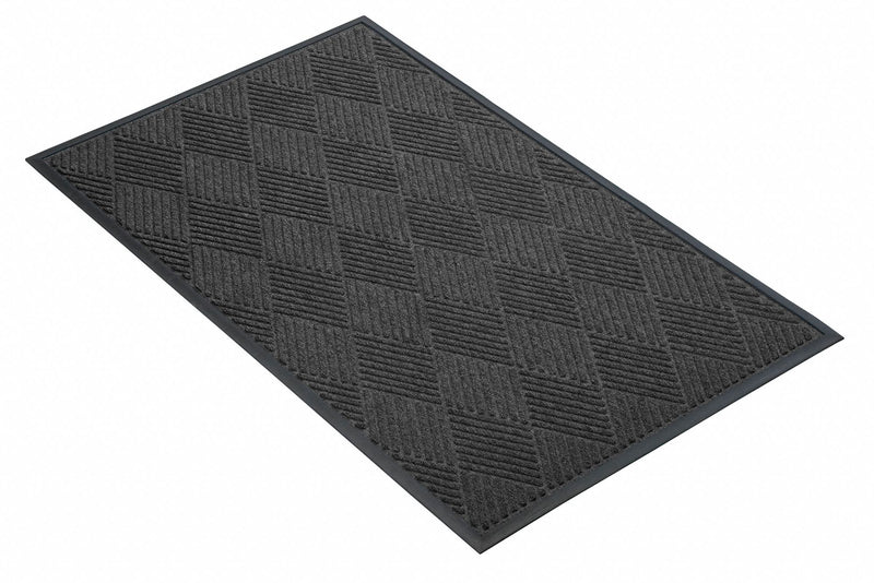 Notrax Indoor Entrance Mat, 6 ft L, 4 ft W, 3/8 in Thick, Rectangle, Charcoal - 168S0046CH