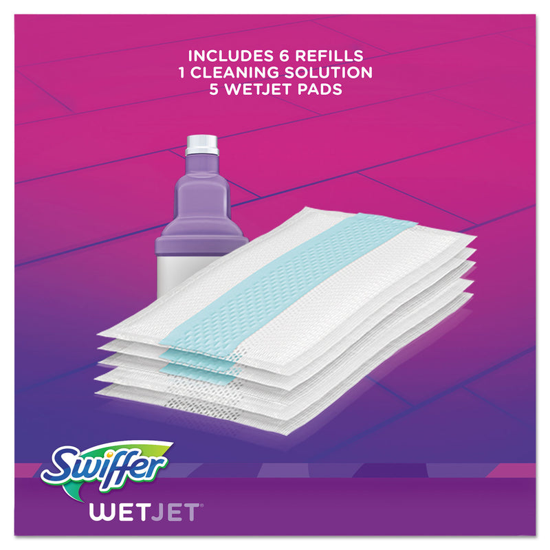 Swiffer Wetjet Mop Starter Kit, 46" Handle, Silver/Purple, 2/Carton - PGC92811CT