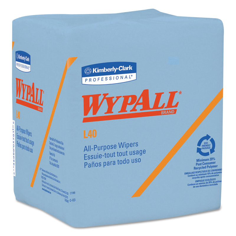Wypall L40 Wiper, 1/4 Fold, Blue, 12 1/2 X 12, 56/Box, 12 Boxes/Carton - KCC05776