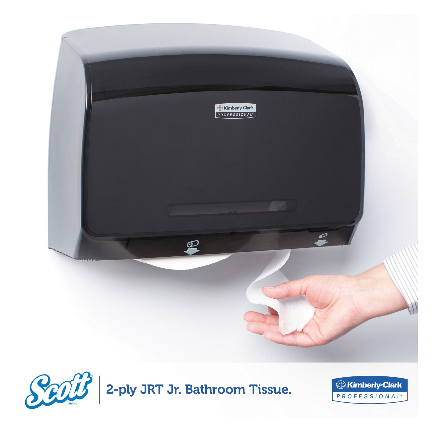 Scott Essential Jrt Bathroom Tissue, Septic Safe, 2-Ply, White, 1000 Ft, 12 Rolls/Carton - KCC07805