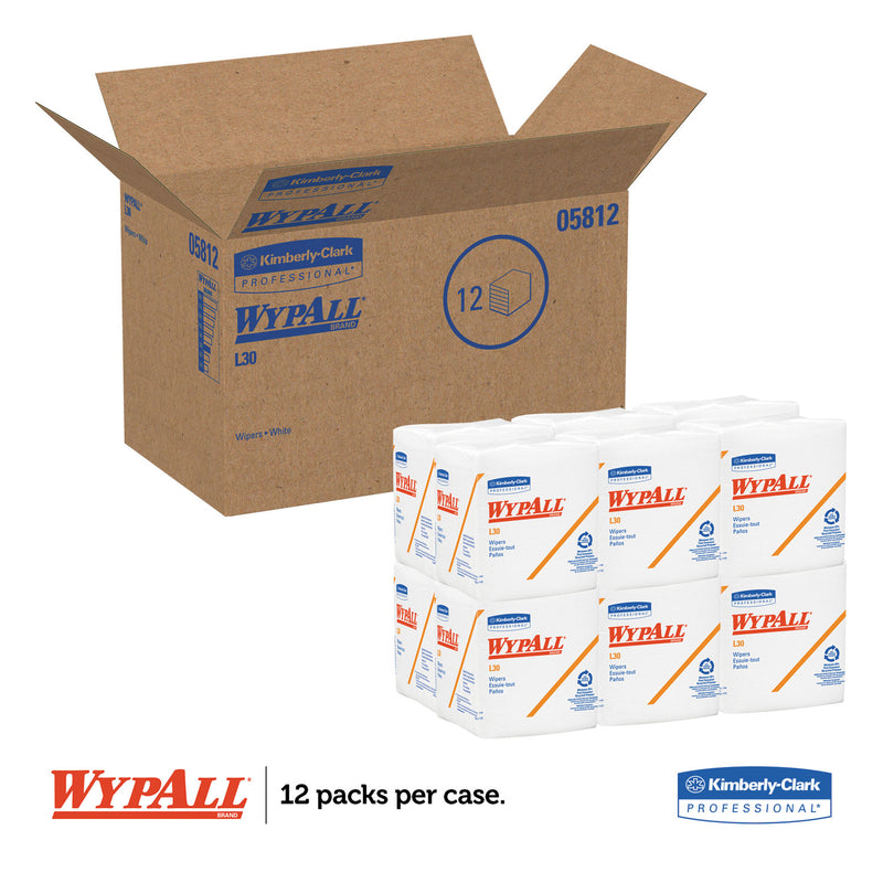 Wypall L30 Towels, Quarter Fold, 12 1/2 X 12, 90/Box, 12 Boxes/Carton - KCC05812
