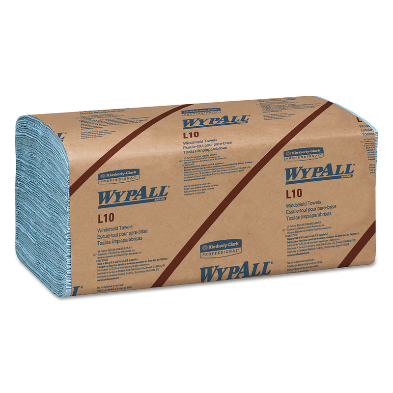 Wypall L10 Windshield Towels, 1-Ply, 9 1/10 X 10 1/4, 1-Ply, 224/Pack, 10 Packs/Carton - KCC05123