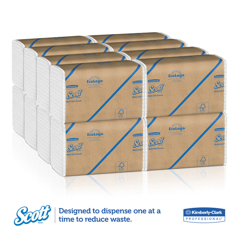 Scott Essential Multi-Fold Towels, Absorbency Pockets, 9 1/5 X 9 2/5, 250/Pk, 16 Pk/Ct - KCC01840