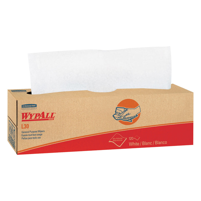 Wypall L30 Towels, Pop-Up Box, 9 4/5 X 16 2/5, 100/Box, 8 Boxes/Carton - KCC05800