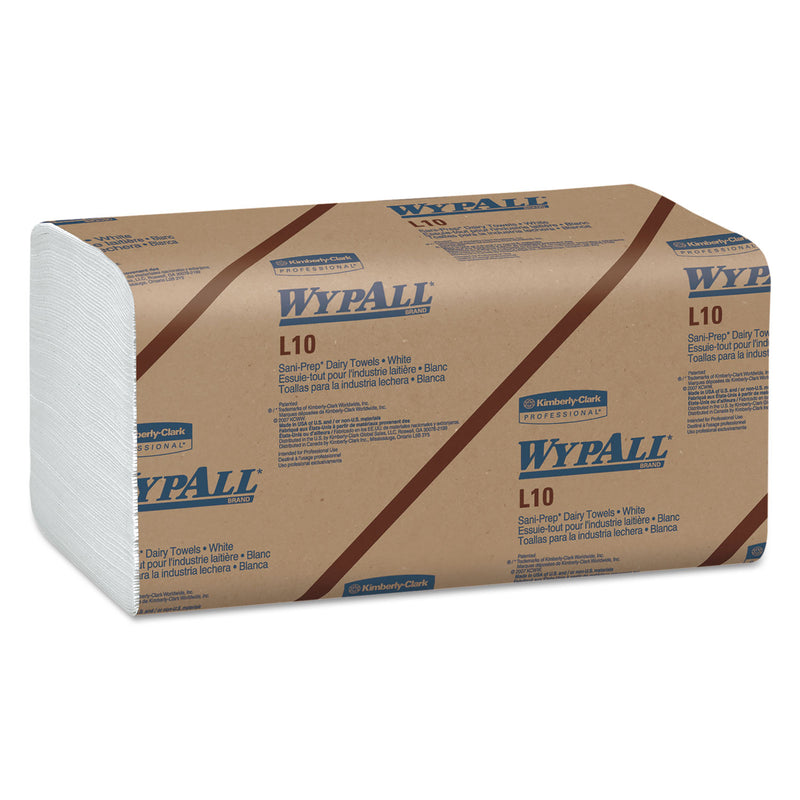 Wypall L10 Sani-Prep Dairy Towels, Banded, 1-Ply, 10 1/2 X 9 3/10, 200/Pk, 12 Pk/Carton - KCC01770